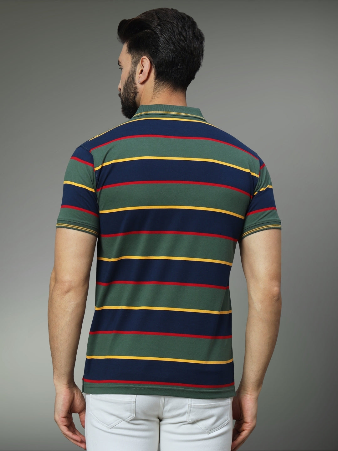 Men Striped Polo