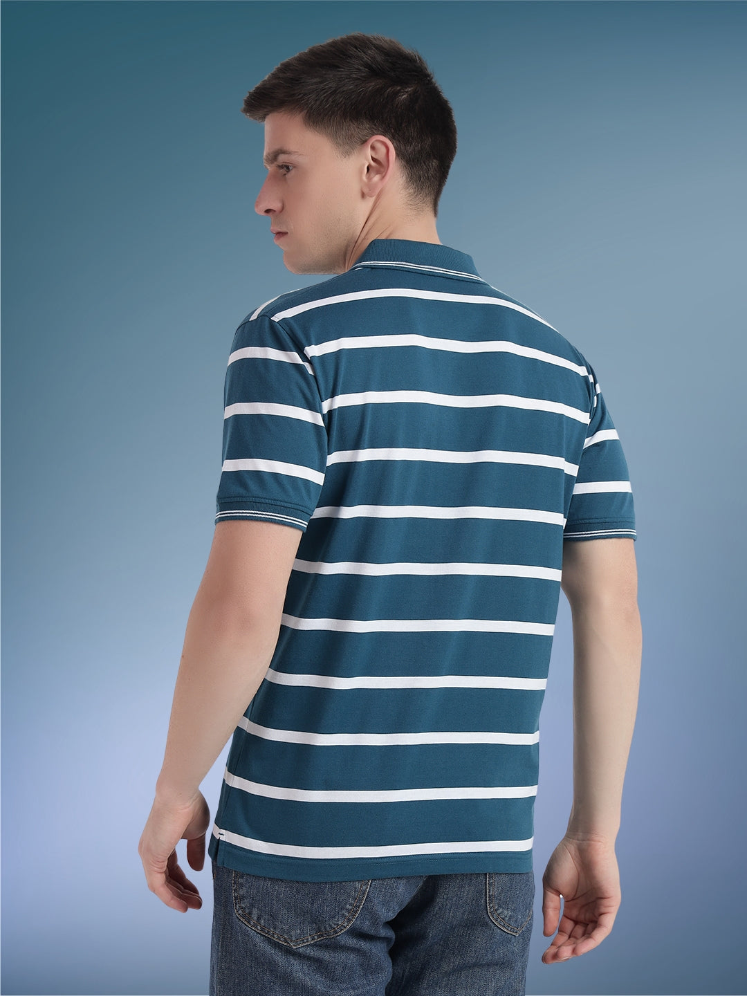 Men Striped Polo