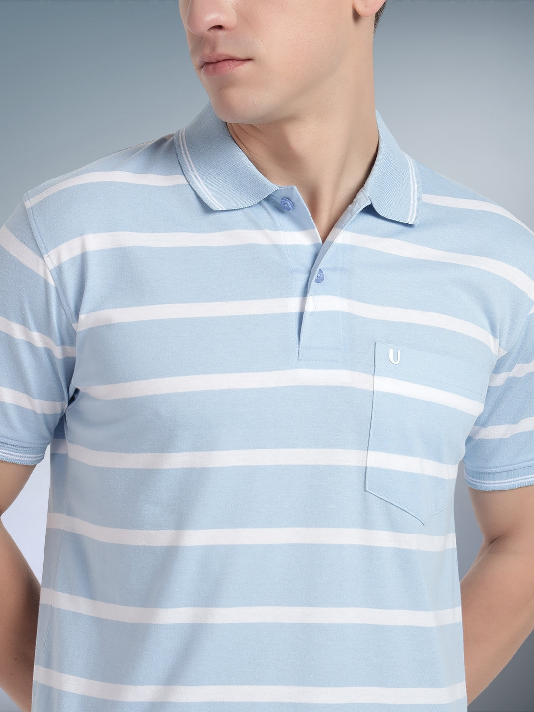 Men Striped Polo