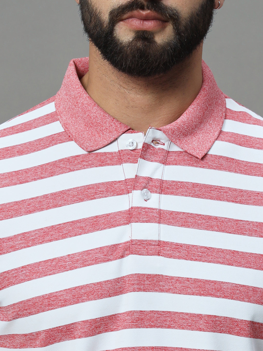 Men Activewear Striped Polo