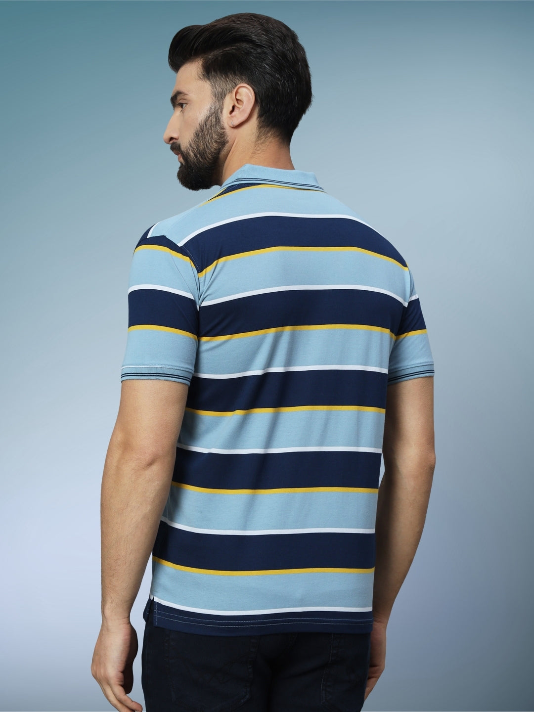 Men Striped Polo