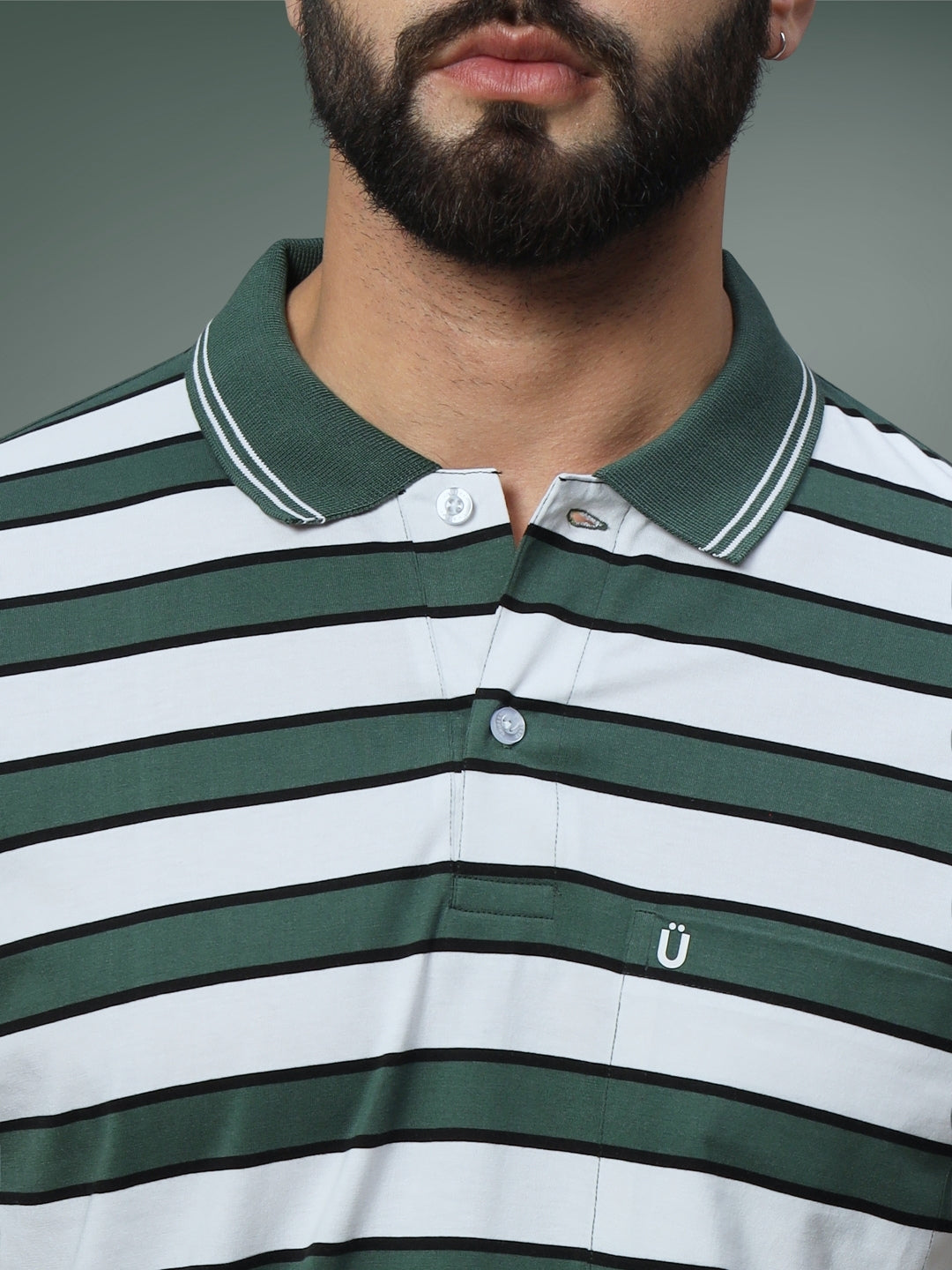 Men Striped Polo