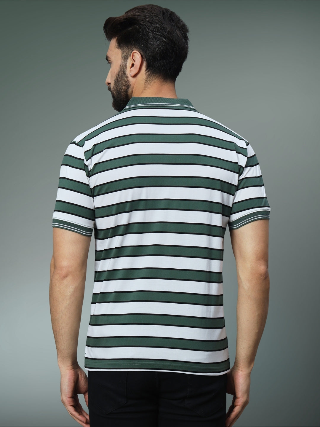 Men Striped Polo