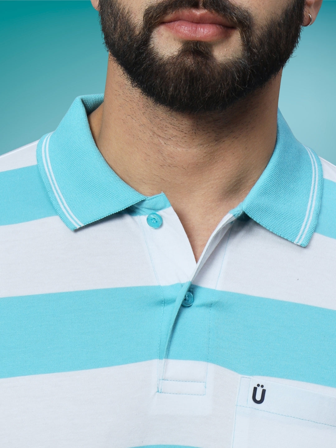 Men Striped Polo