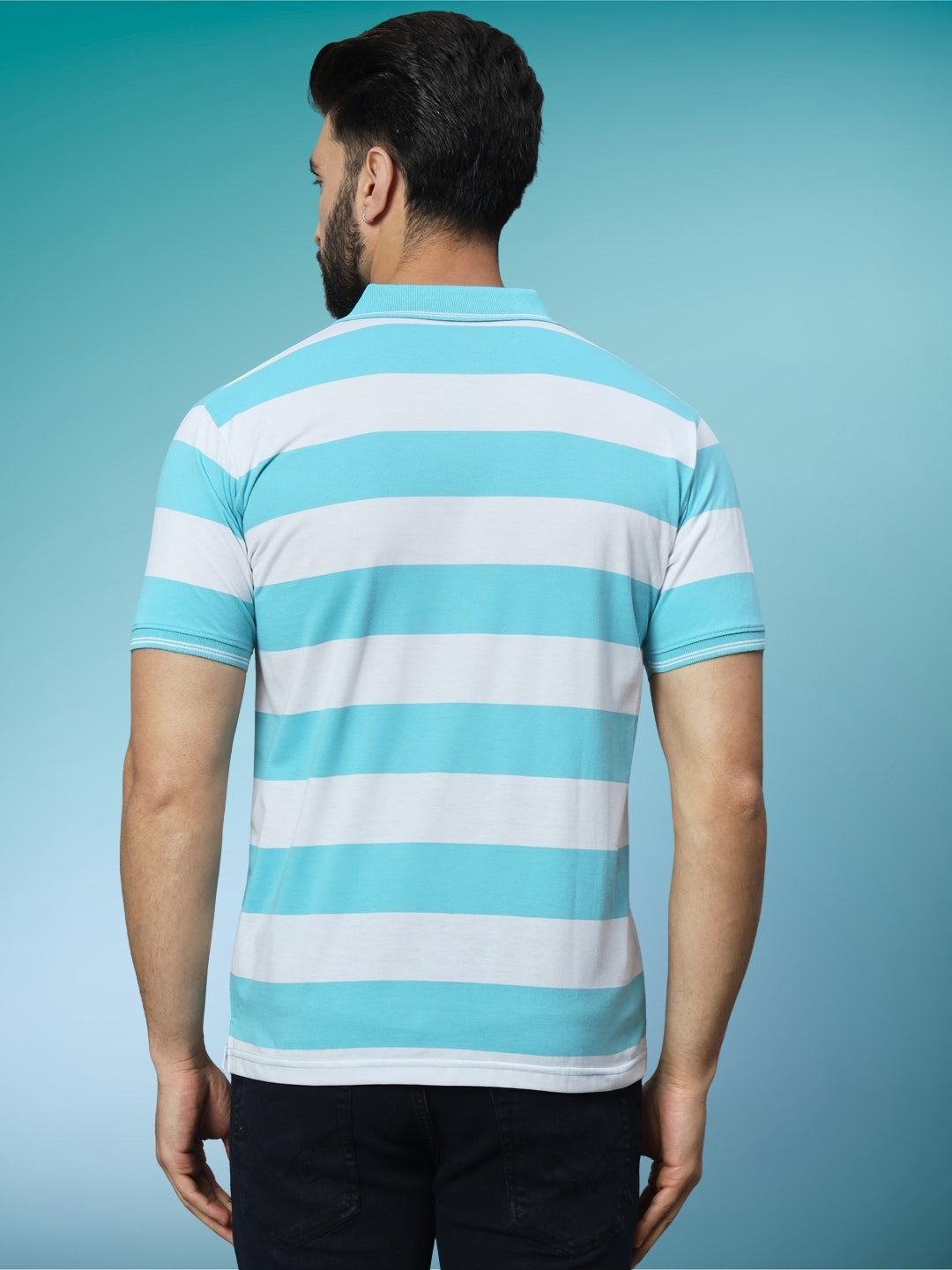 Men Striped Polo