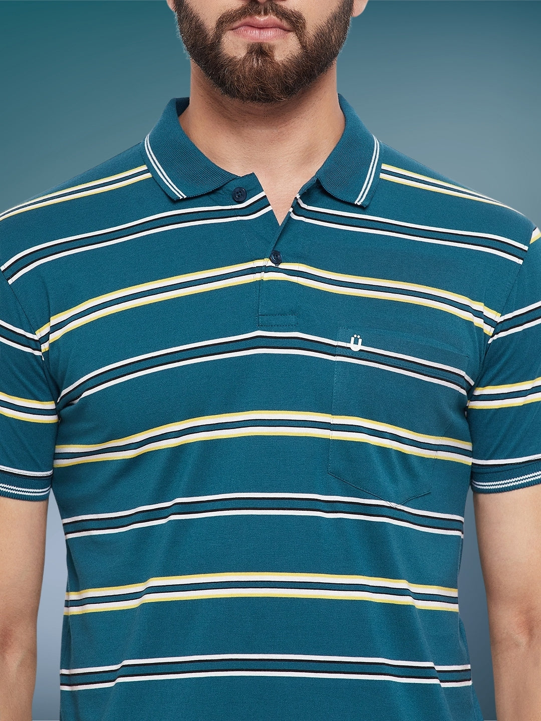 Men Striped Polo