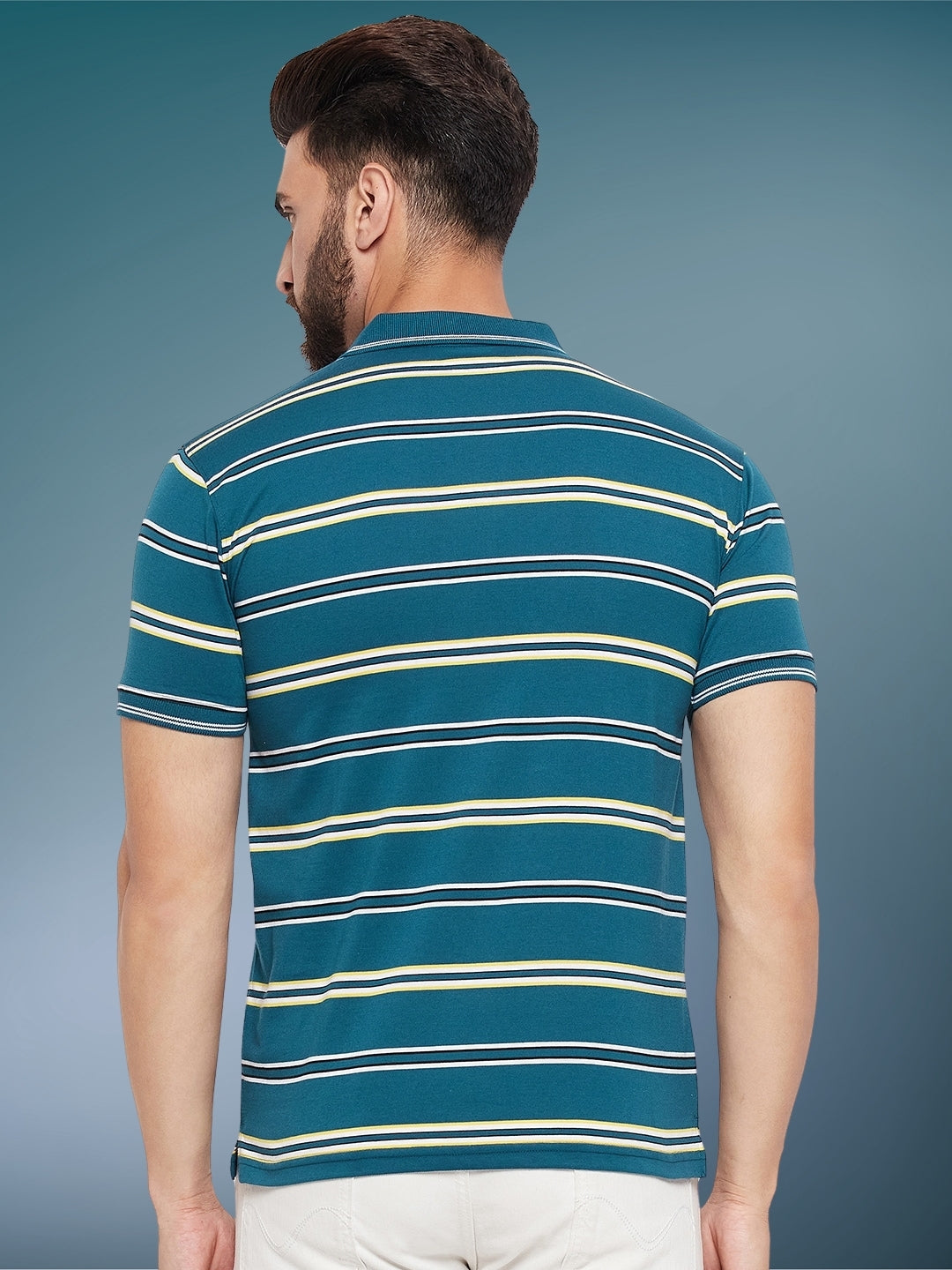 Men Striped Polo