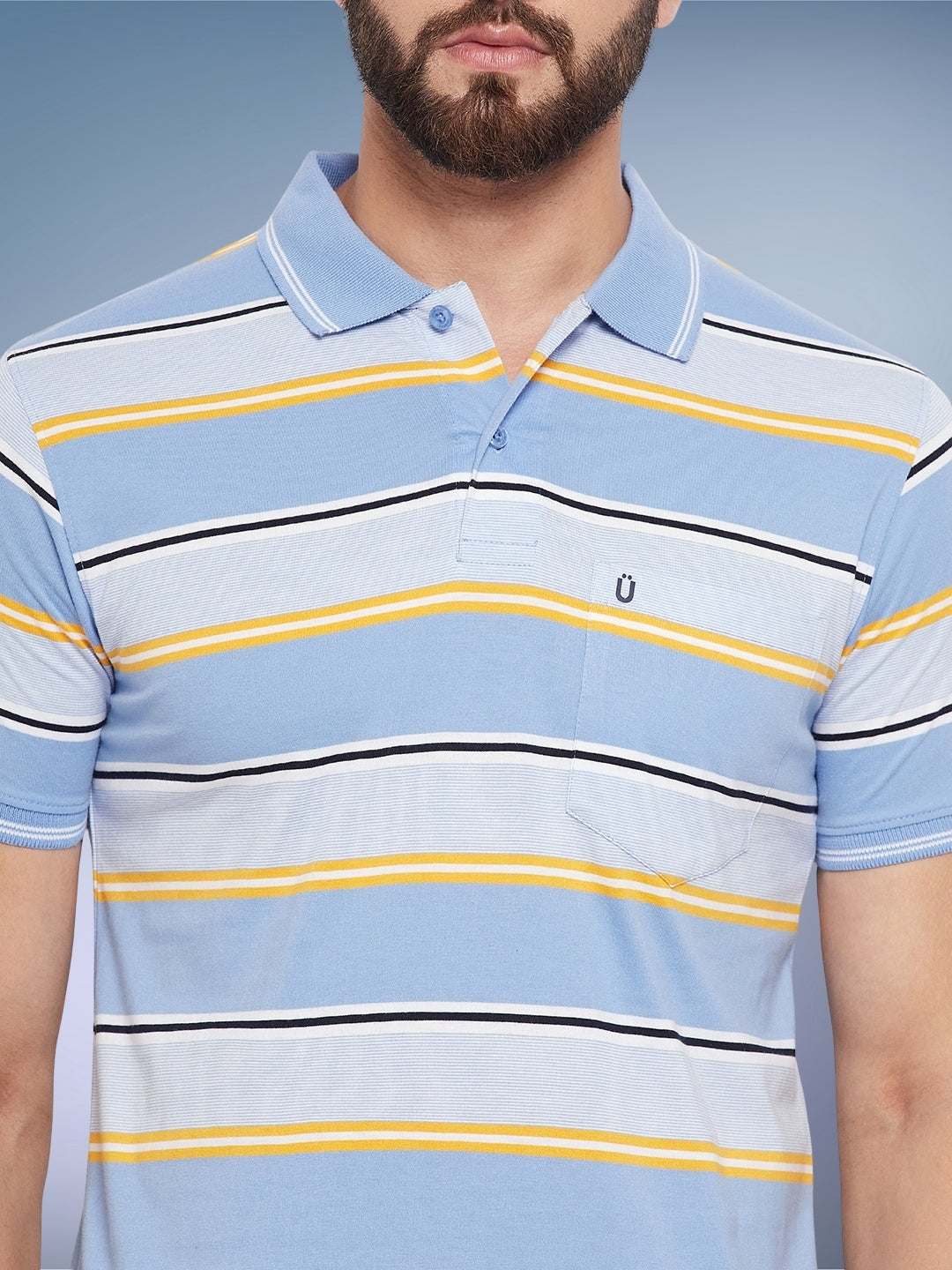 Men Striped Polo