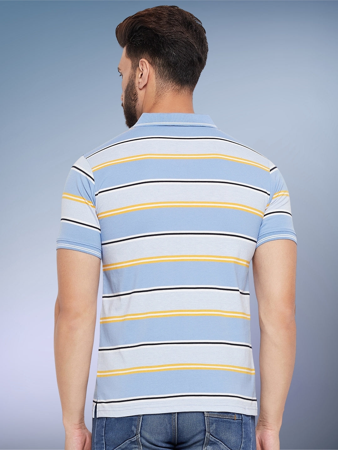 Men Striped Polo