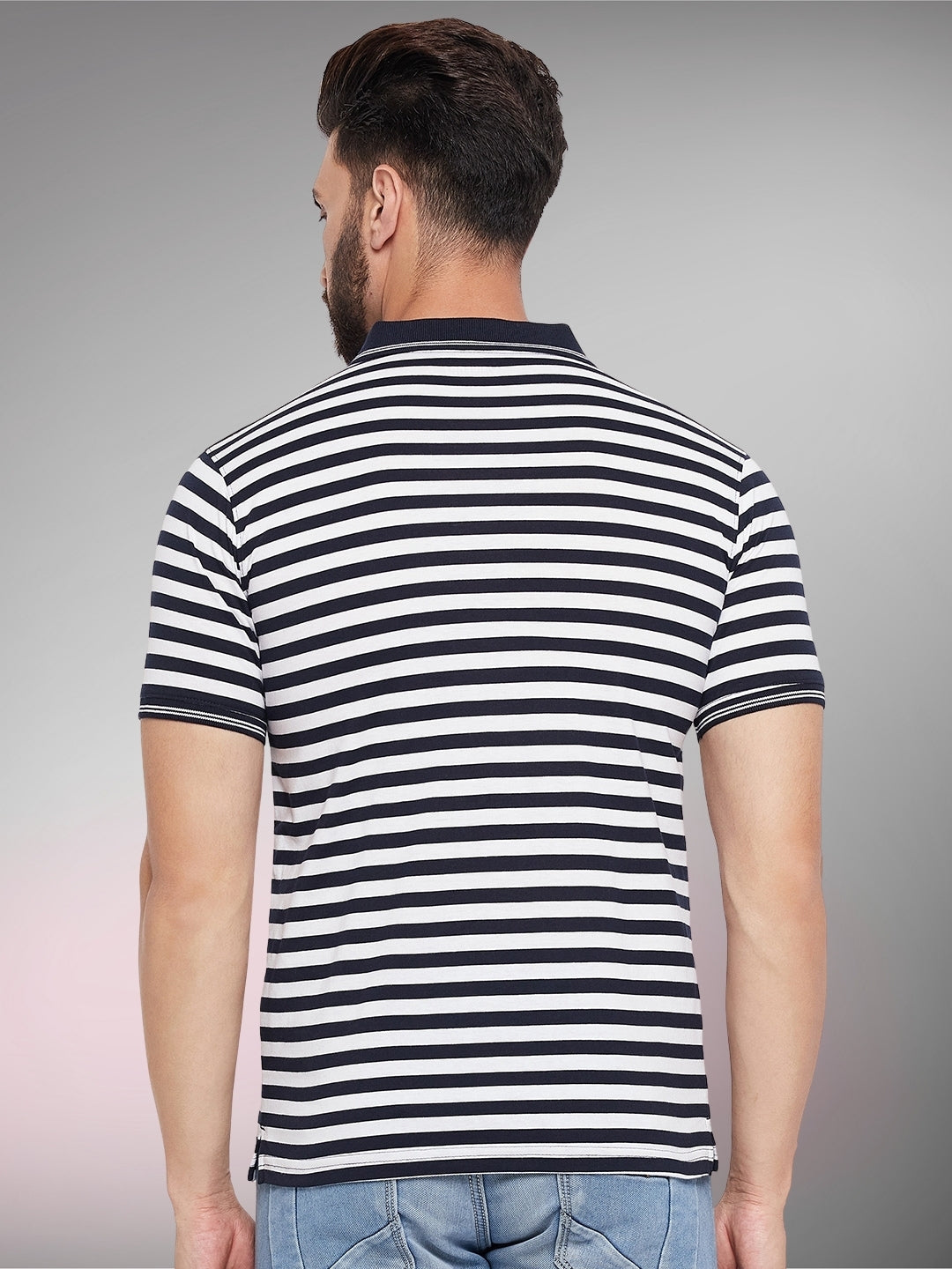 Men Striped Polo