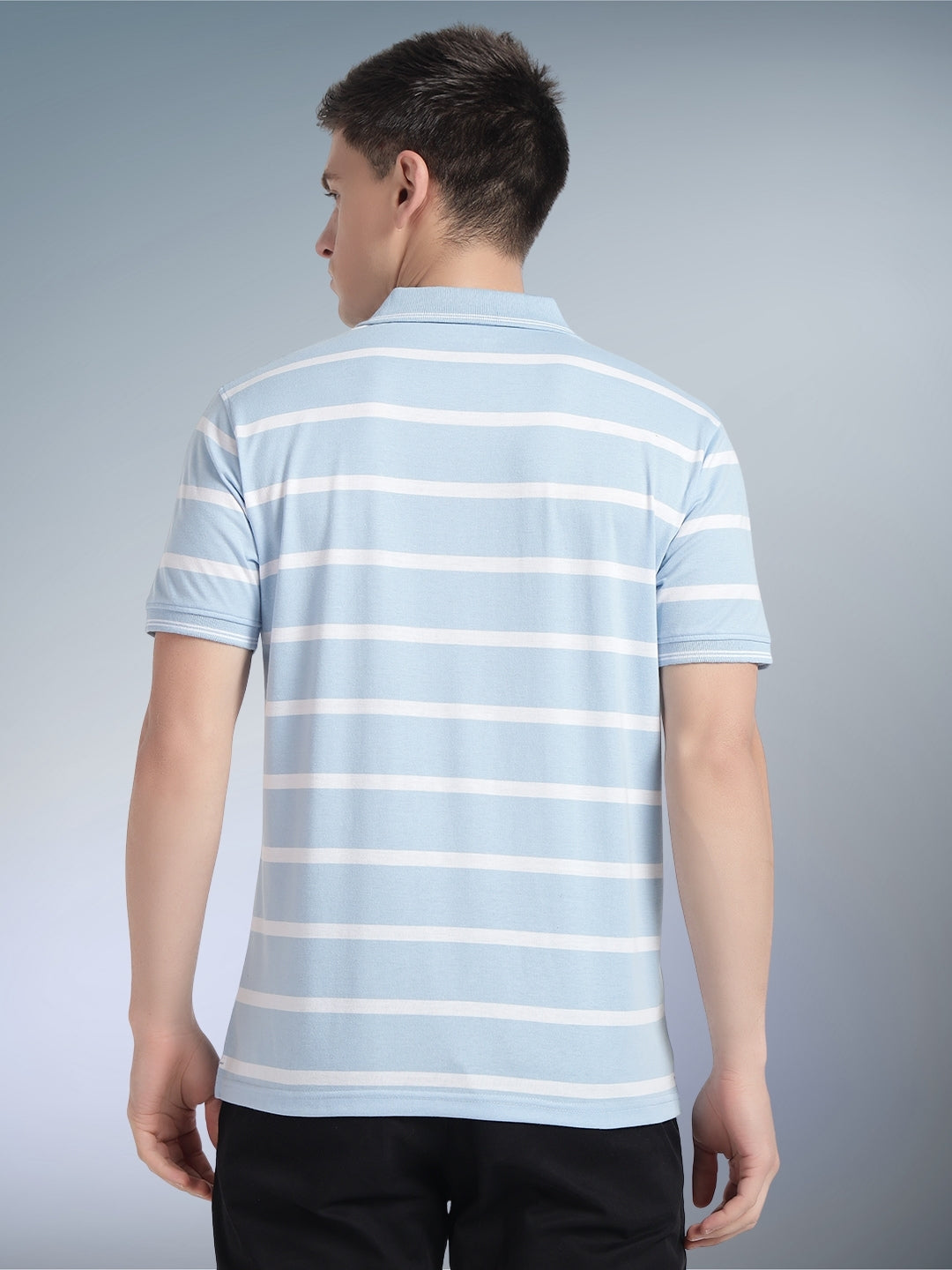 Men Striped Polo