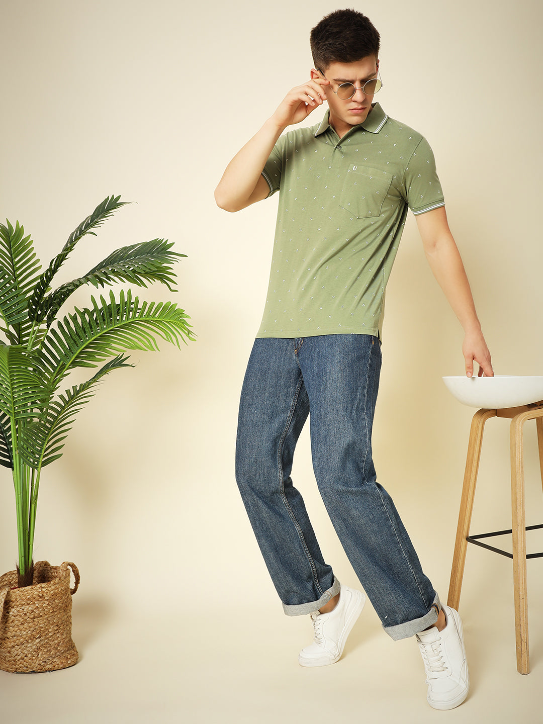Men Printed Polo
