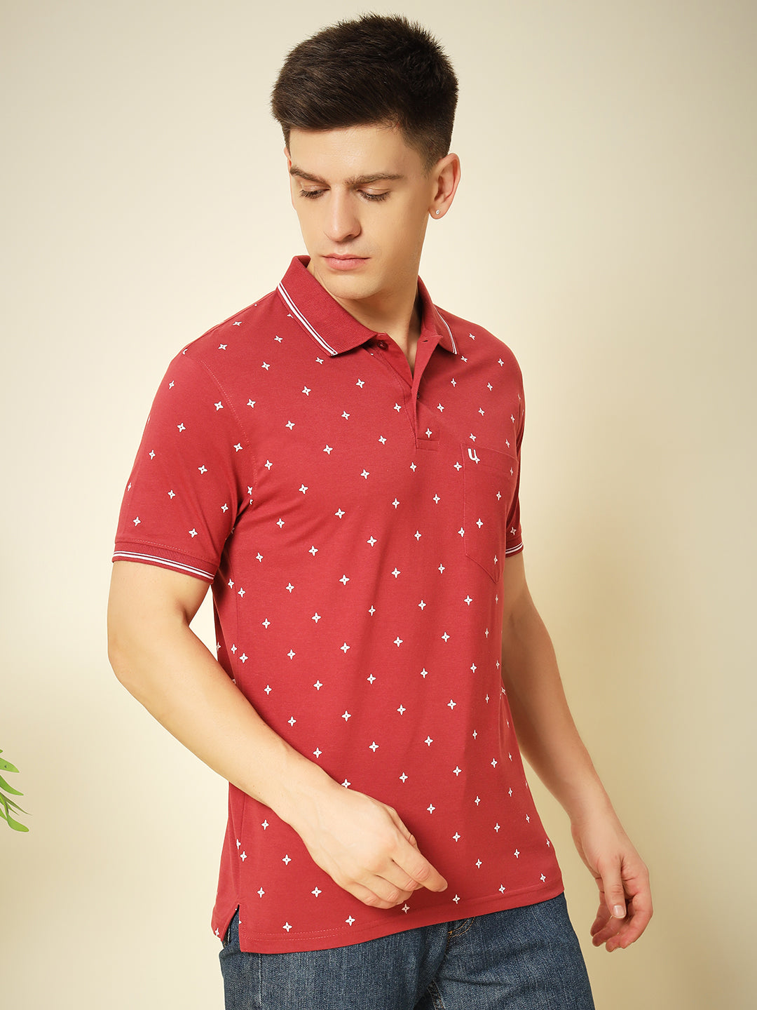 Men Printed Polo