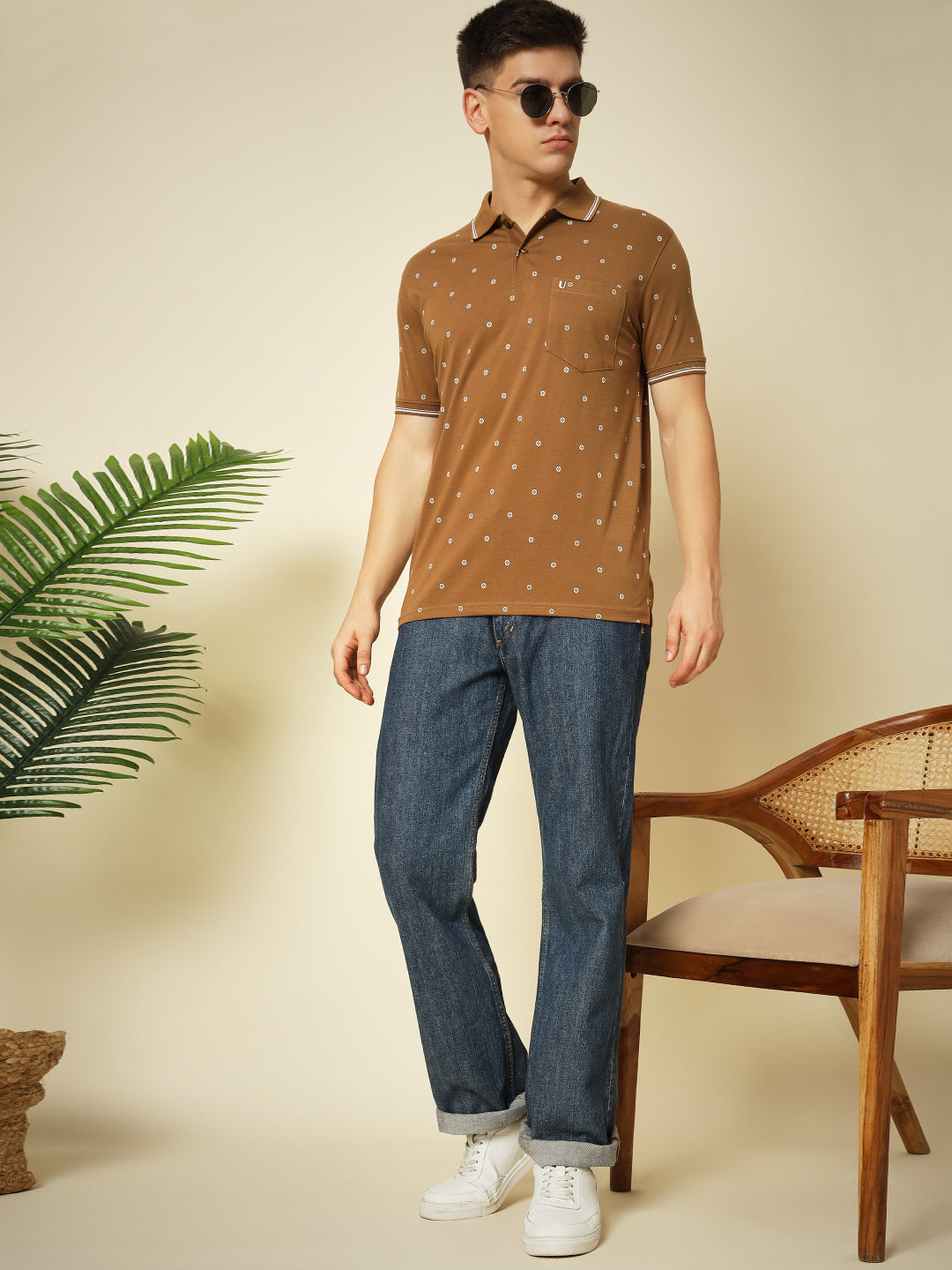 Men Printed Polo