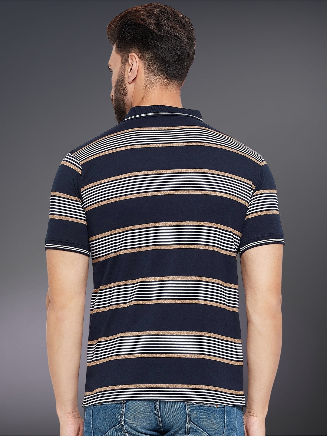 Men Striped Polo