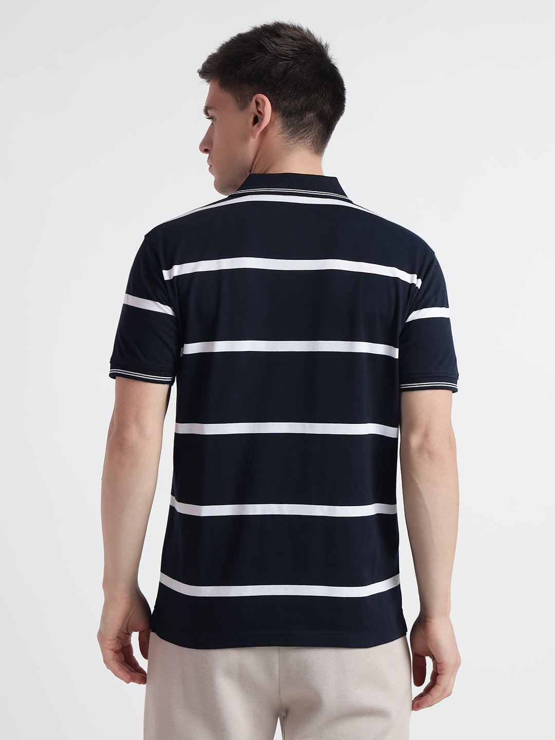 Men Striped Polo