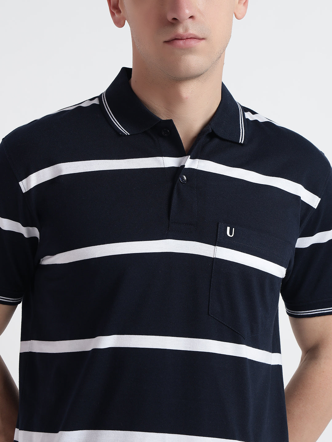 Men Striped Polo