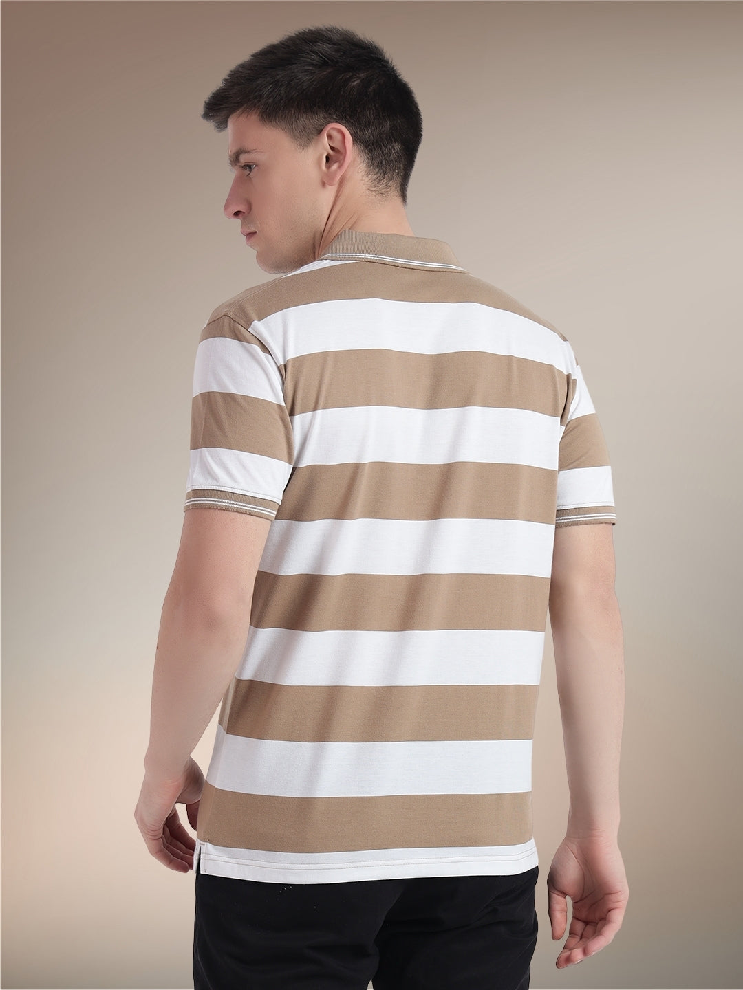 Men Striped Polo