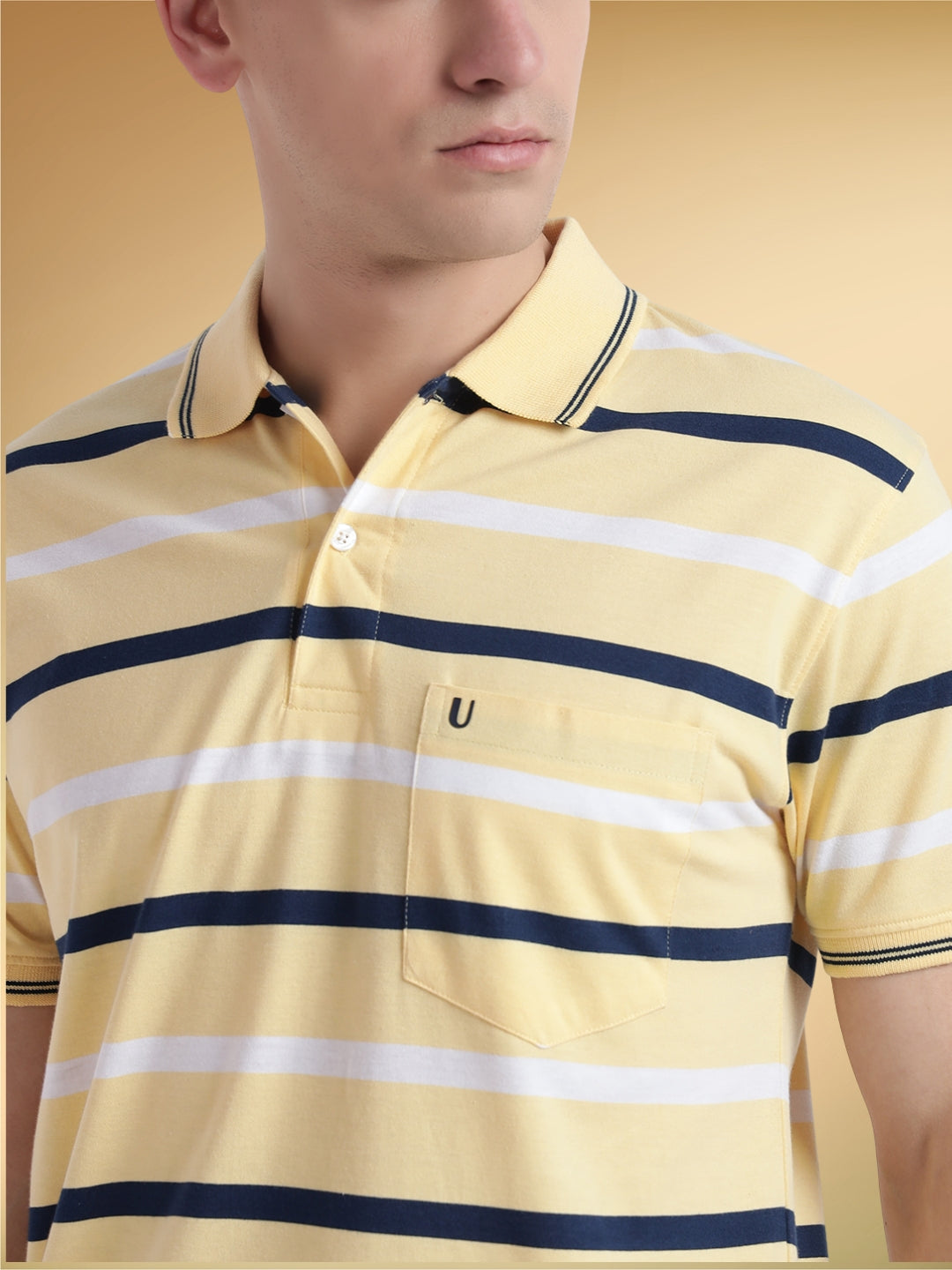 Men Striped Polo