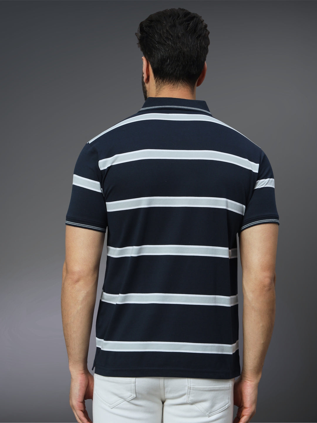 Men Striped Polo