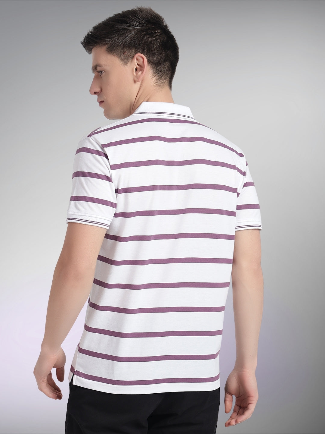 Men Striped Polo