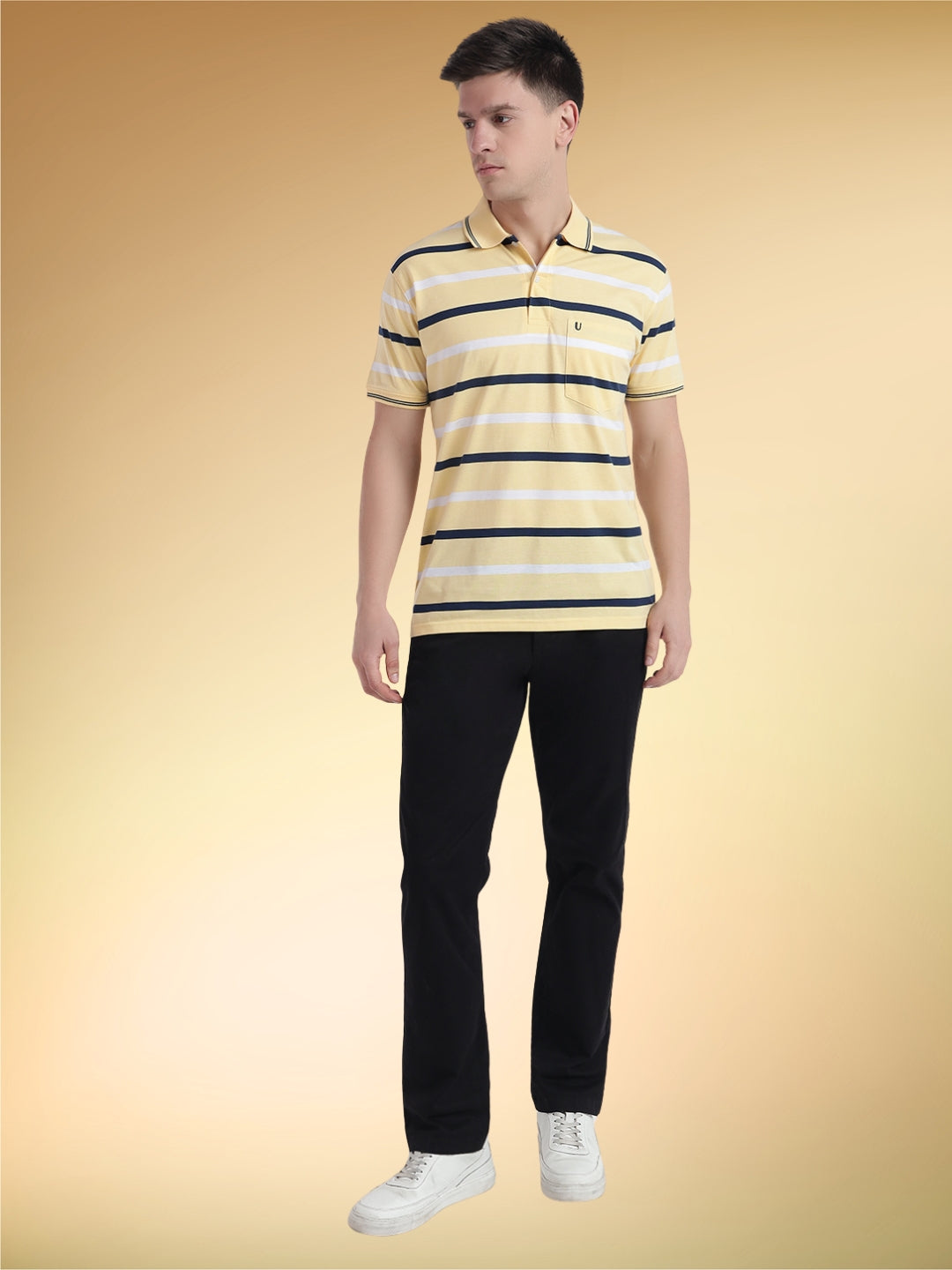Men Striped Polo