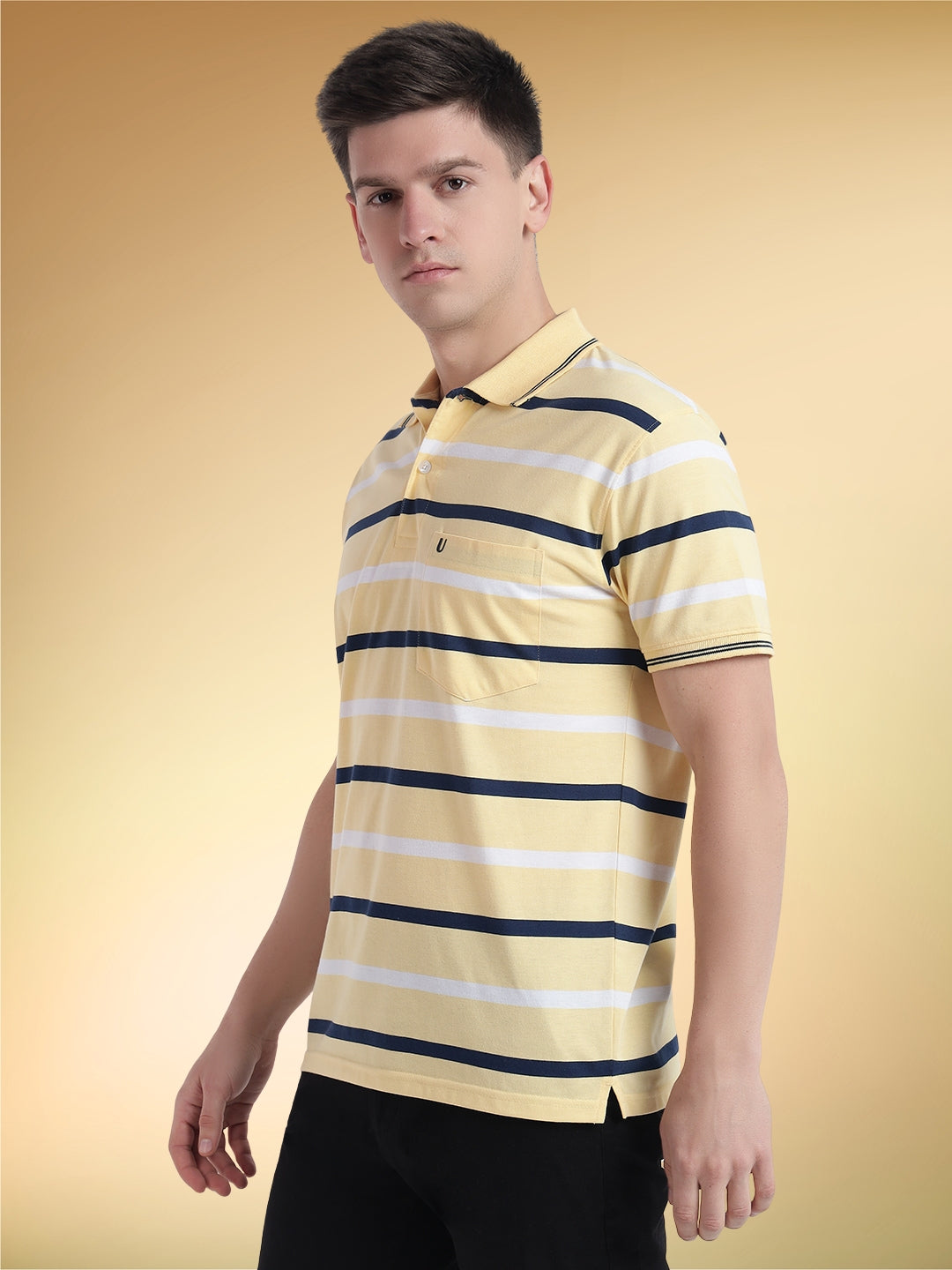 Men Striped Polo