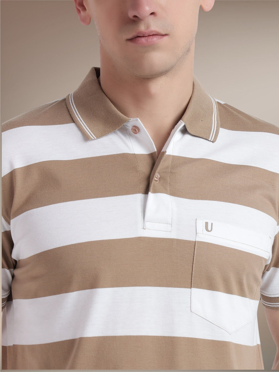 Men Striped Polo