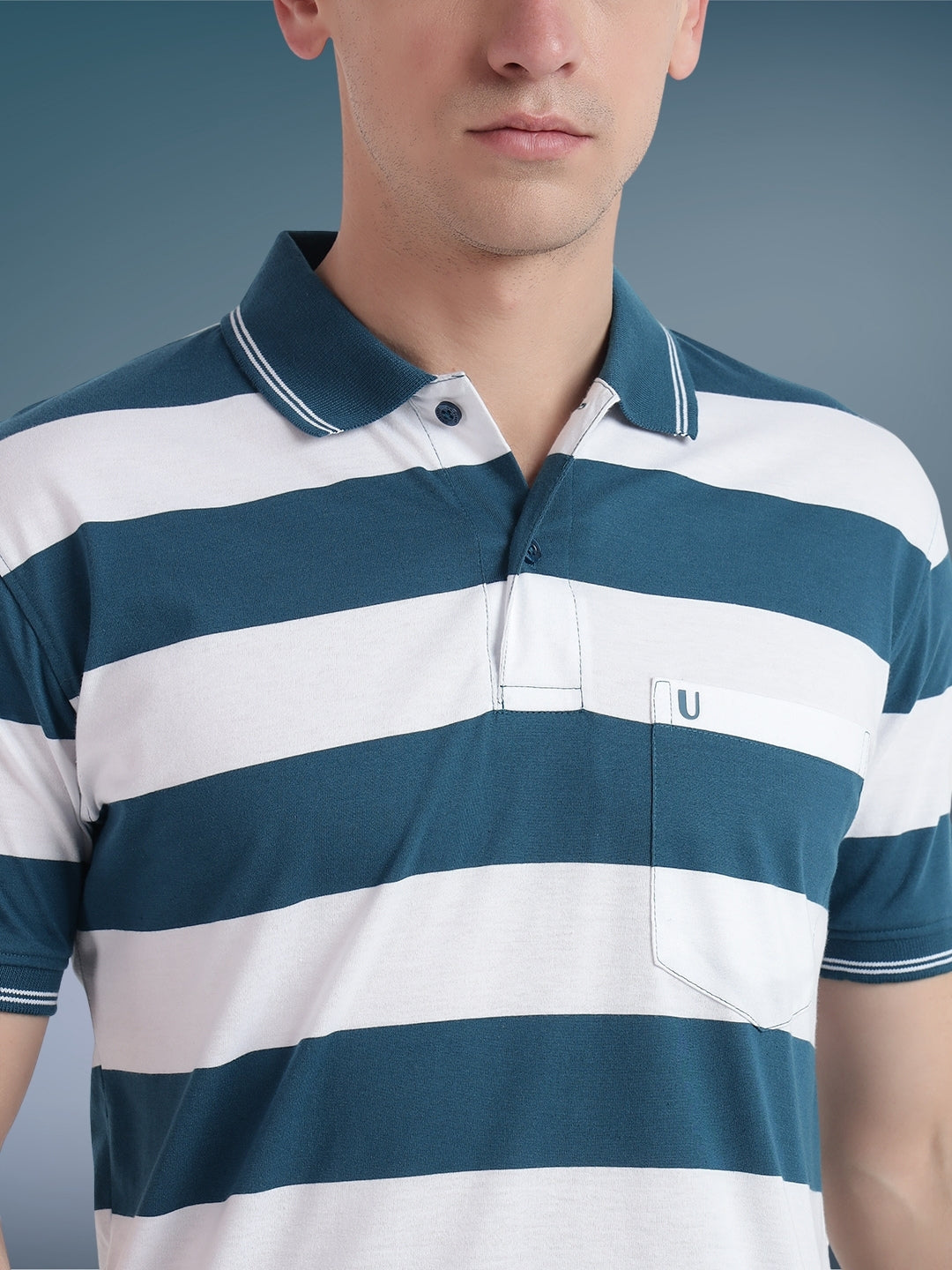 Men Striped Polo