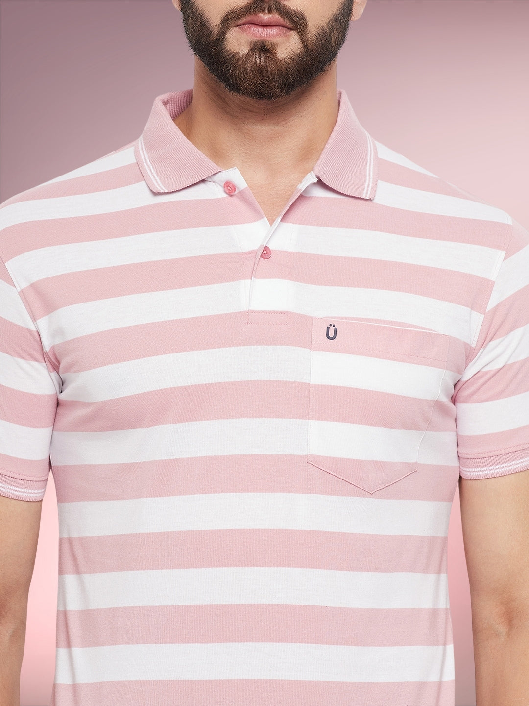 Men Striped Polo