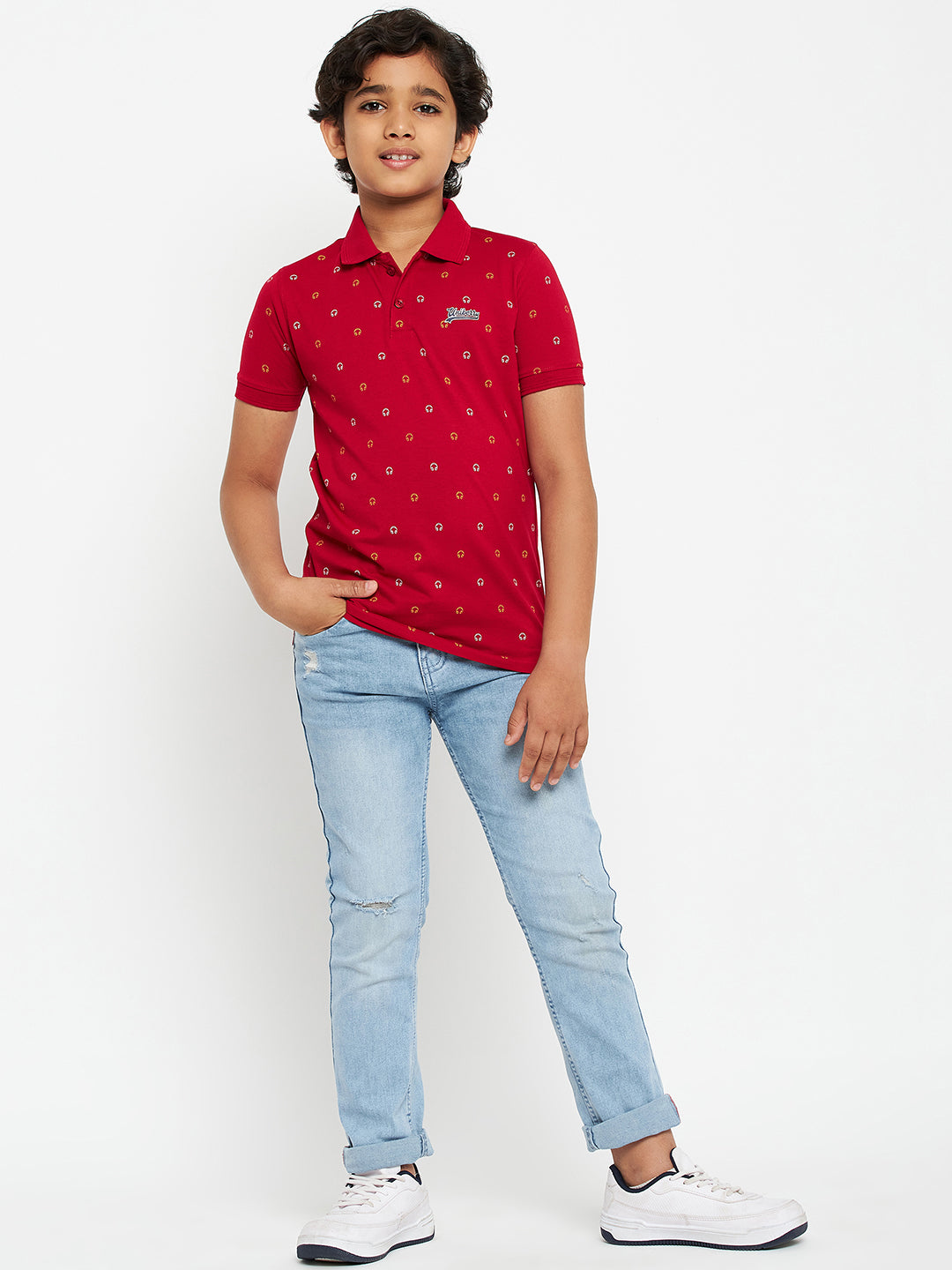 Junior Printed Polo T-Shirt