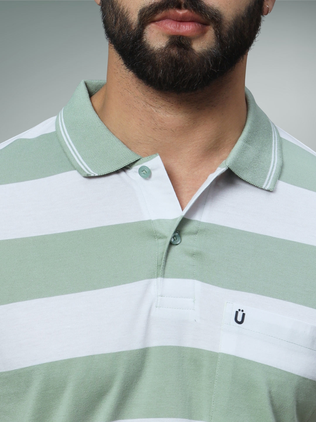 Men Striped Polo