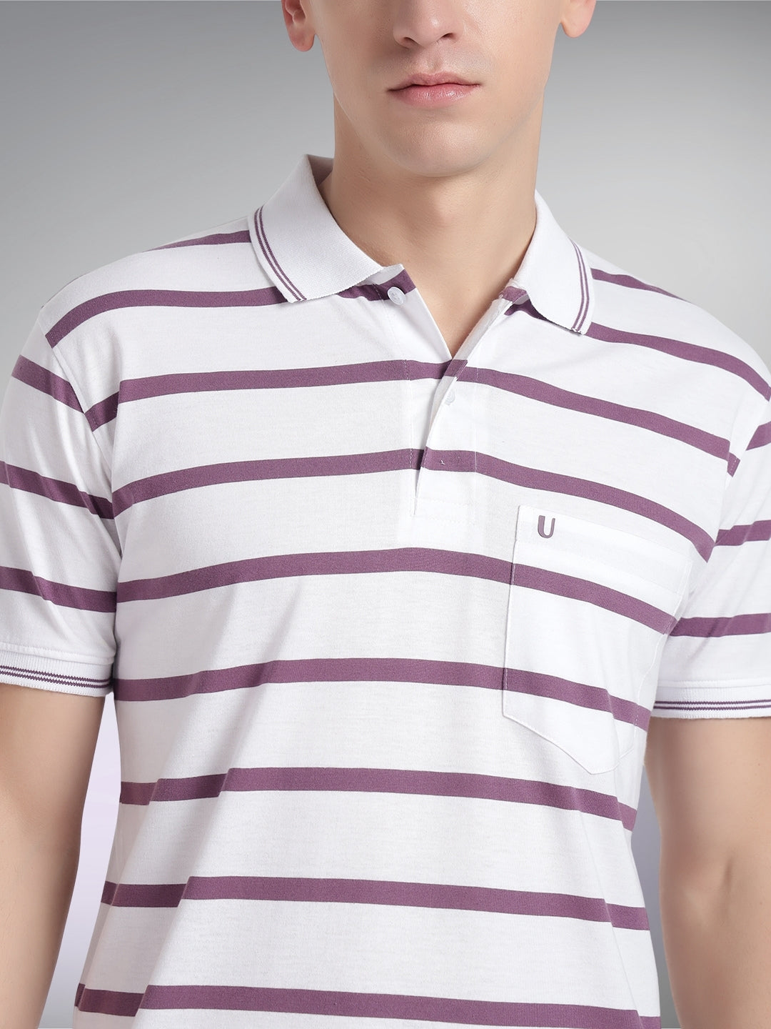 Men Striped Polo
