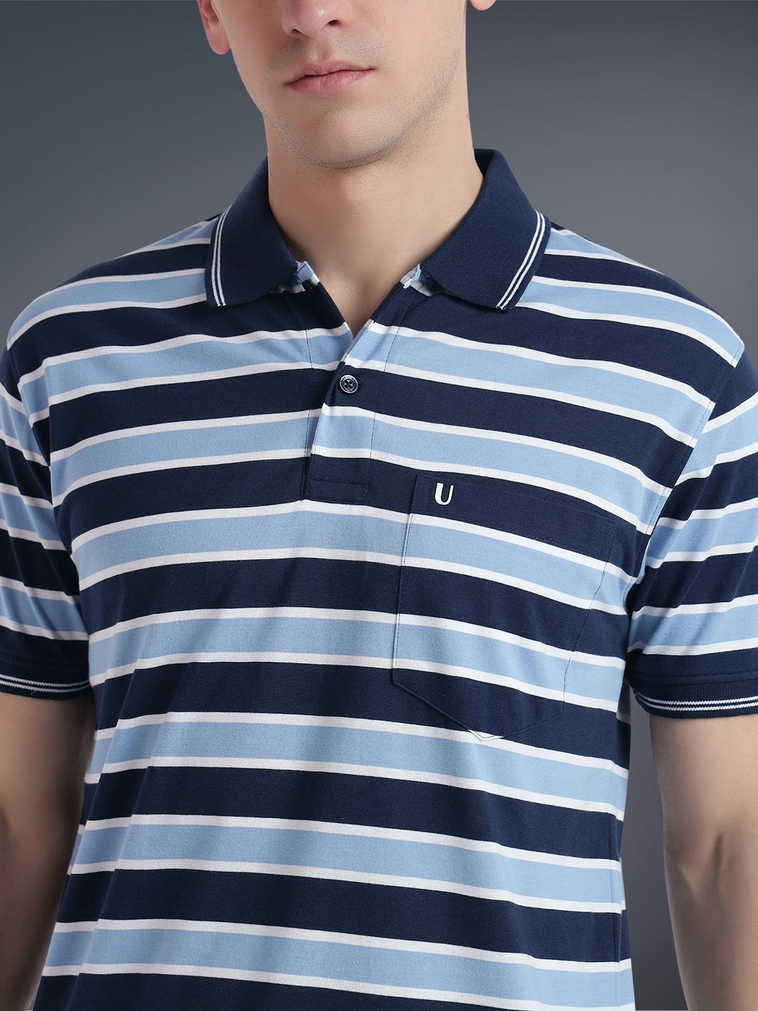 Men Striped Polo