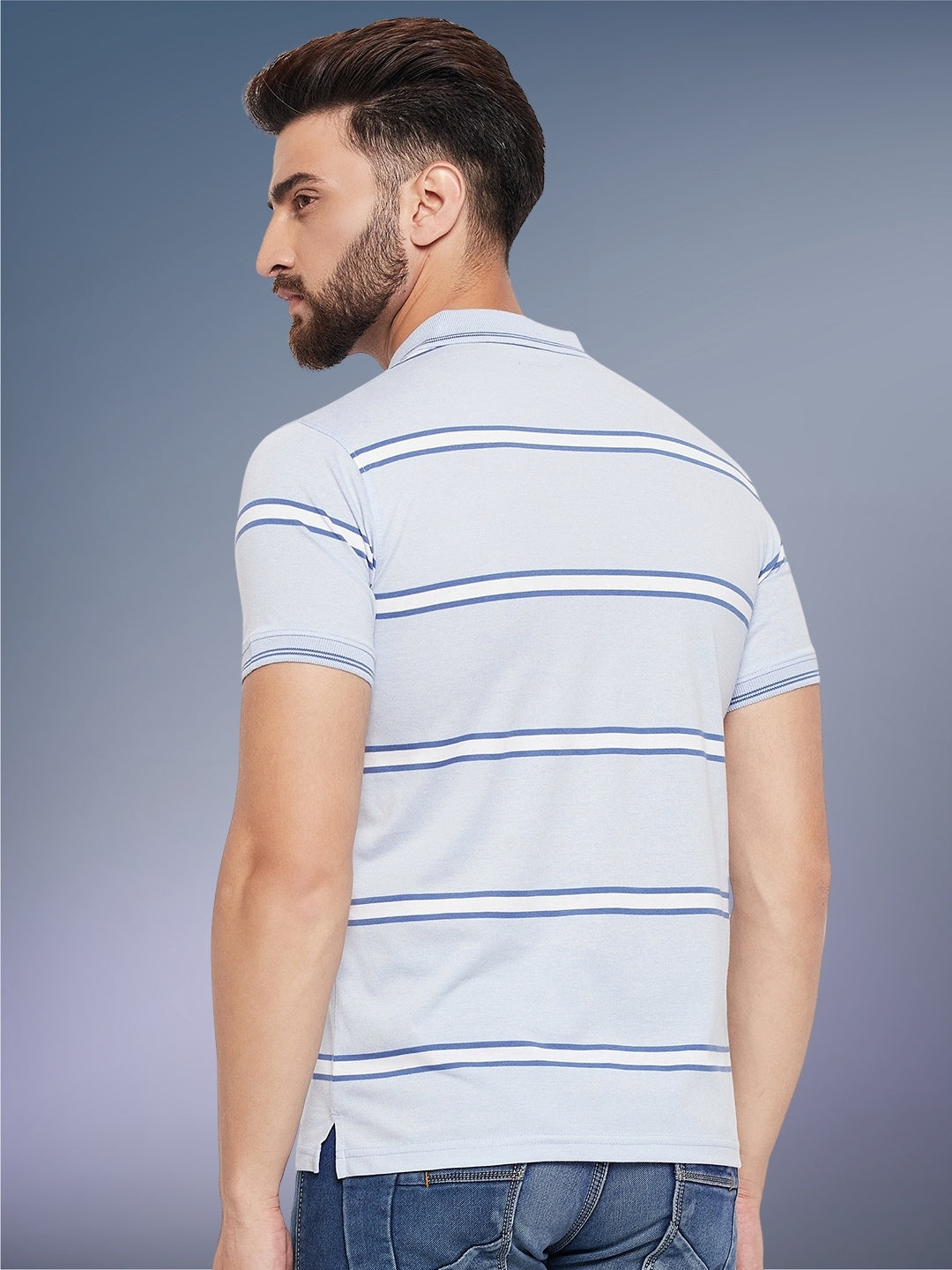 Men Striped Polo