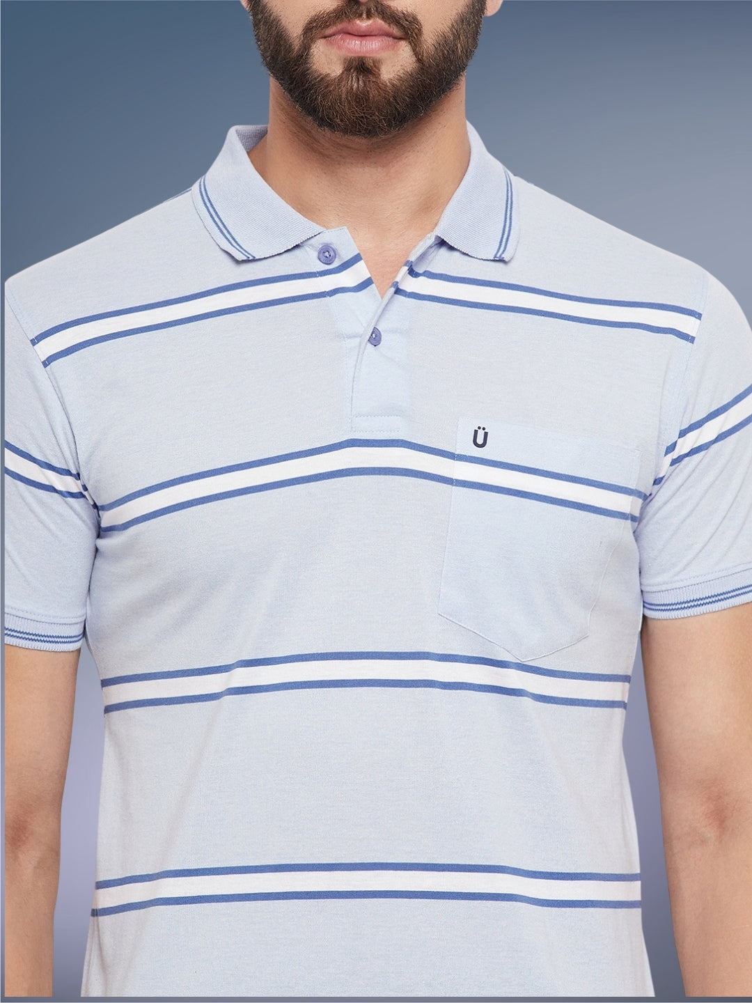 Men Striped Polo