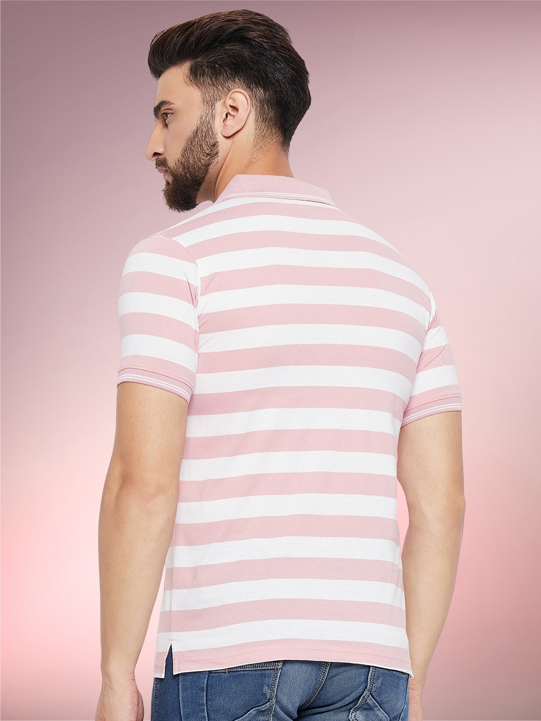 Men Striped Polo