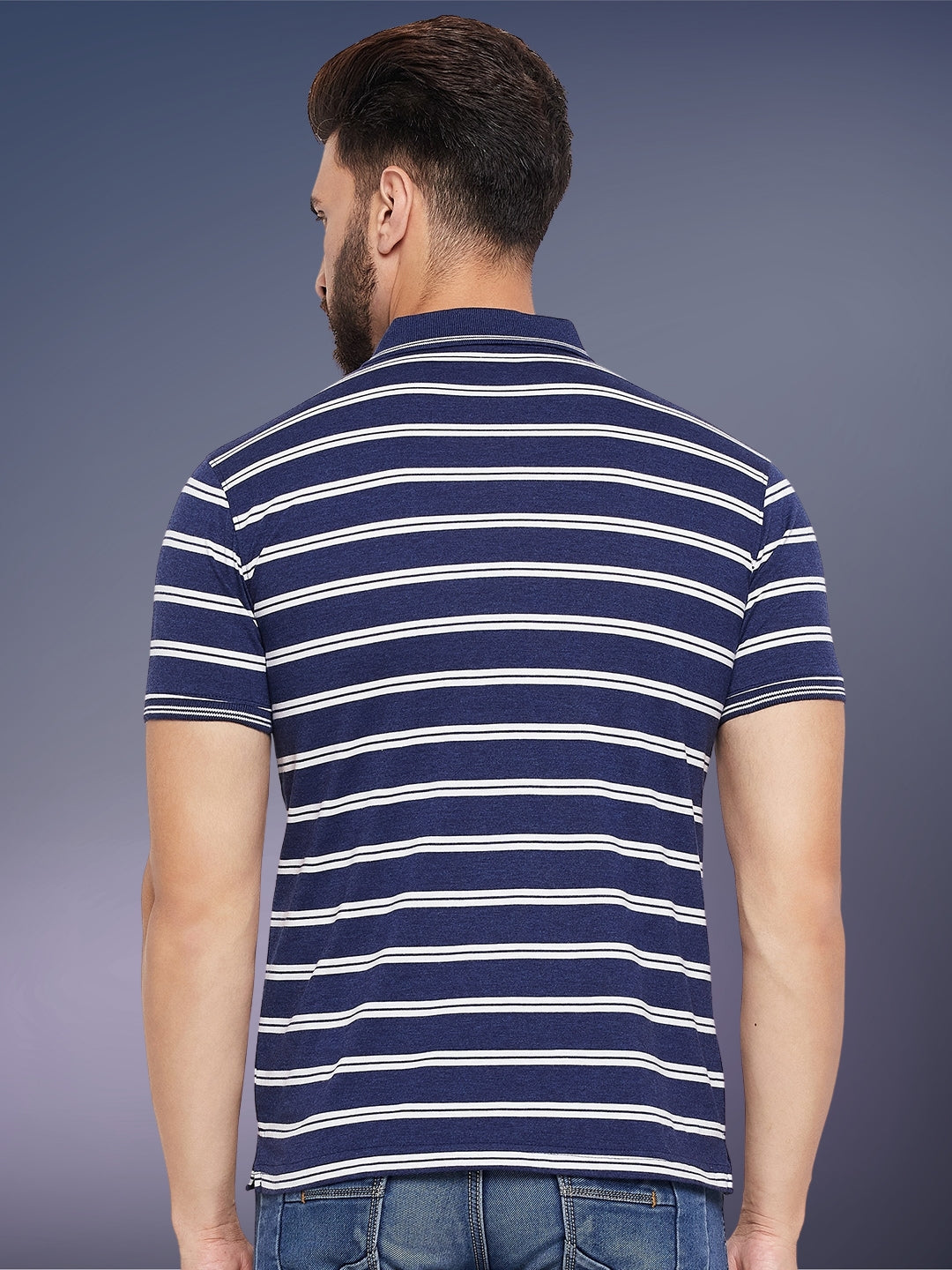 Men Striped Polo