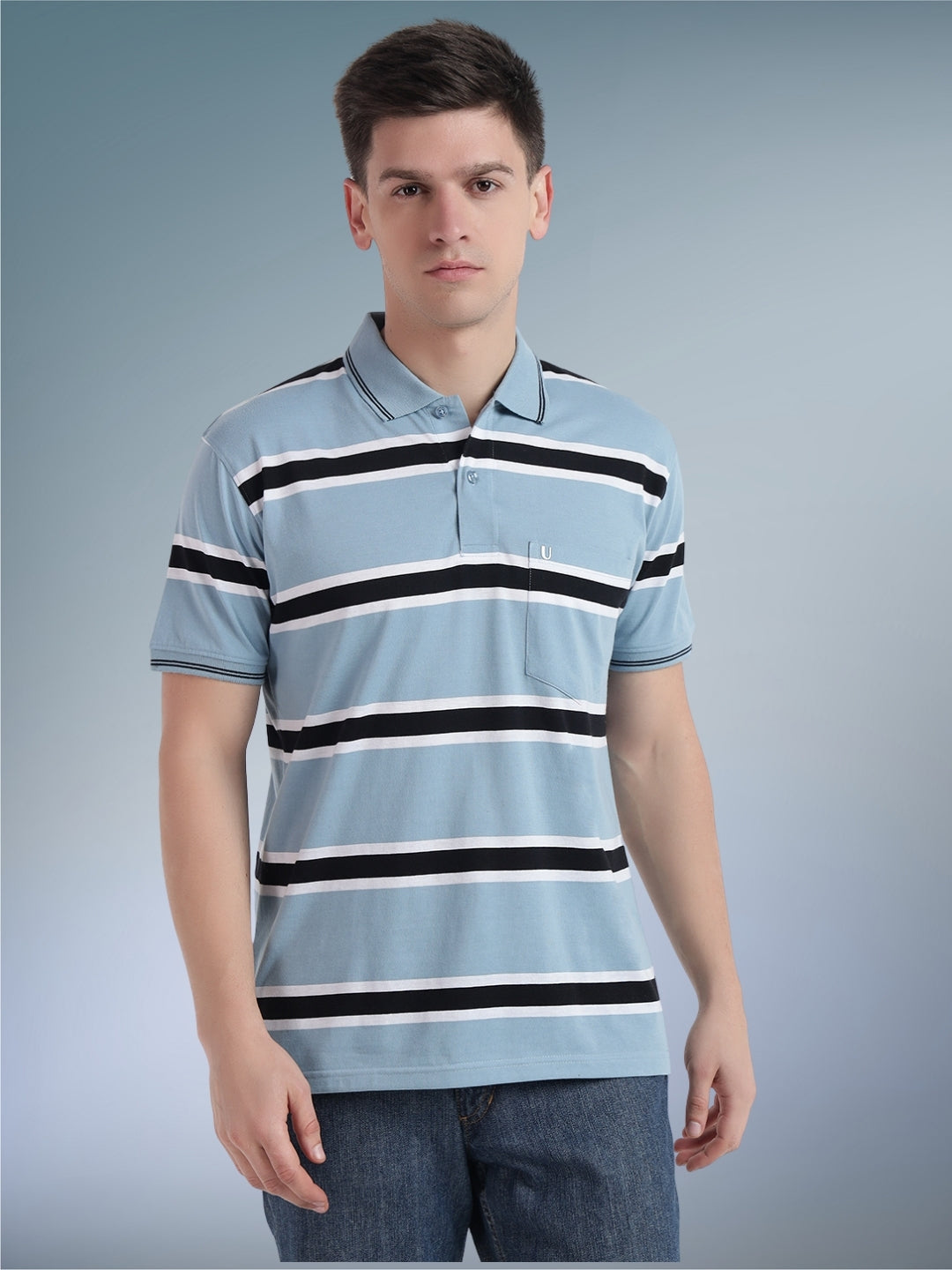 Men Striper Polo