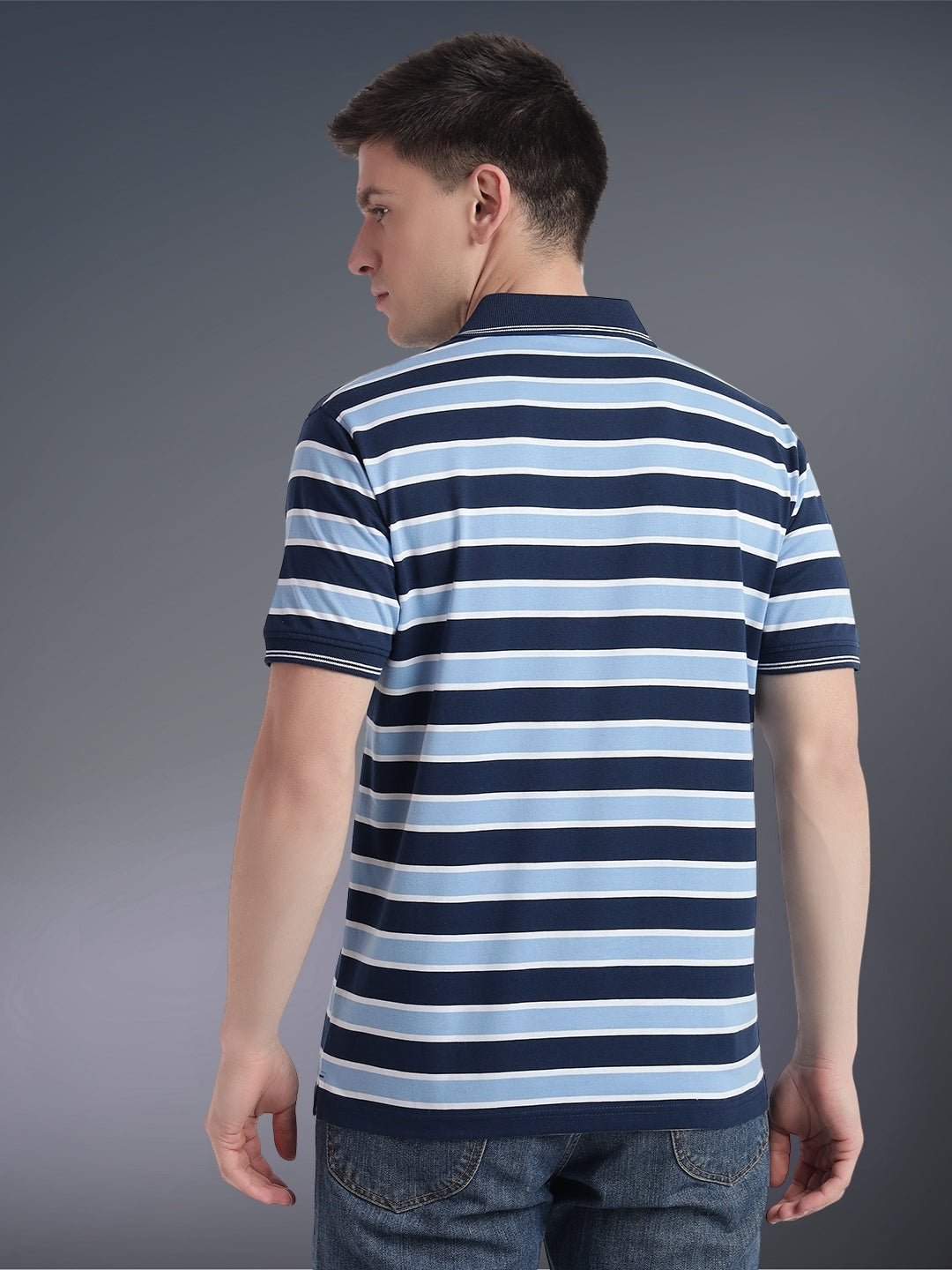 Men Striped Polo