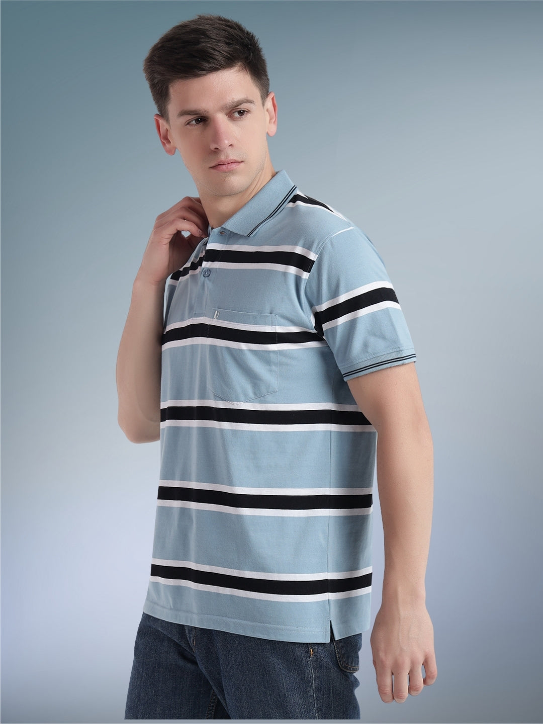 Men Striper Polo