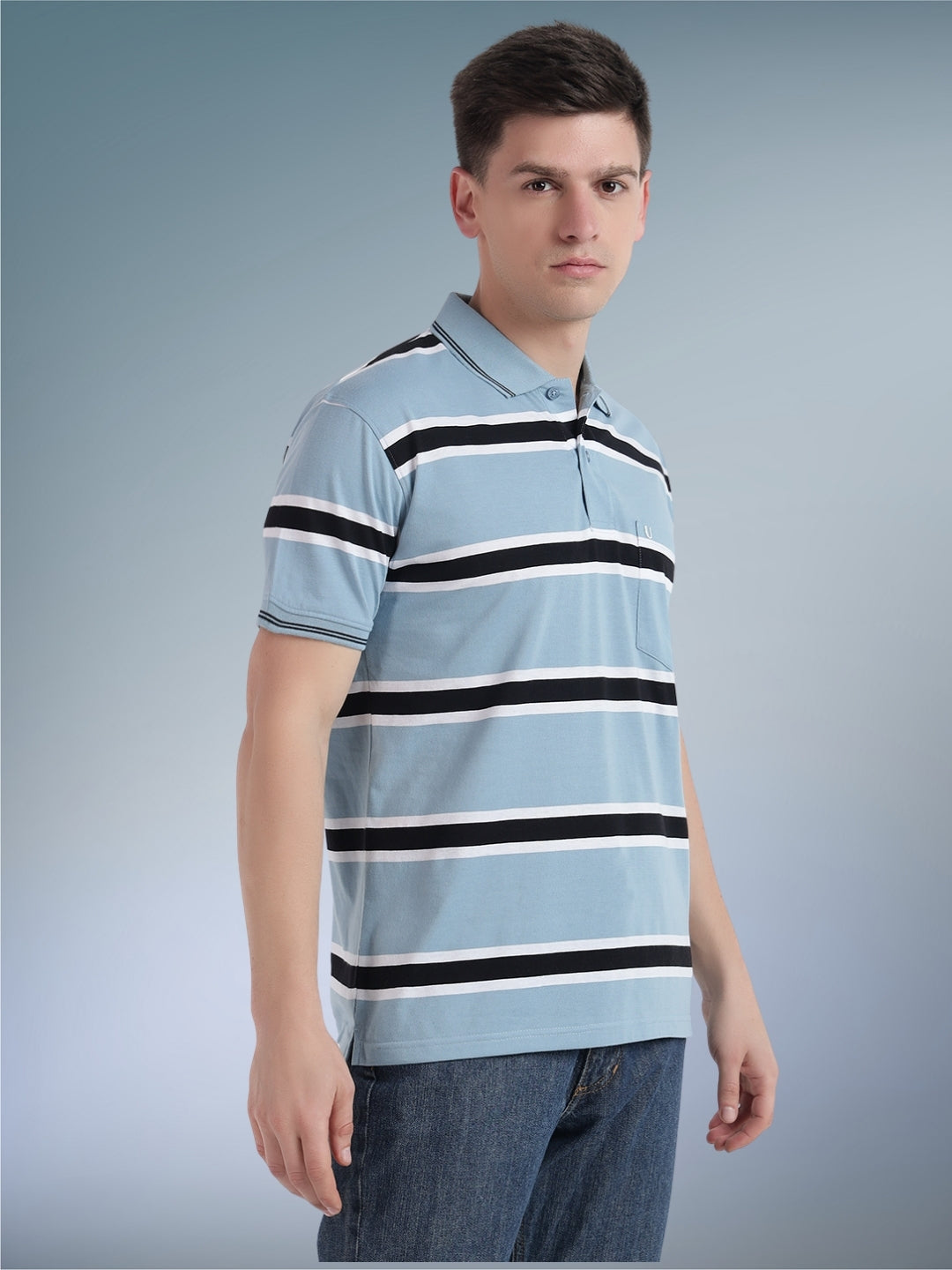 Men Striper Polo