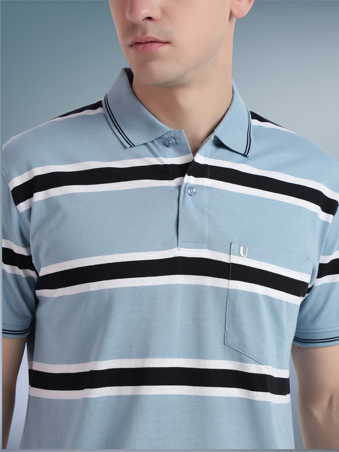 Men Striper Polo