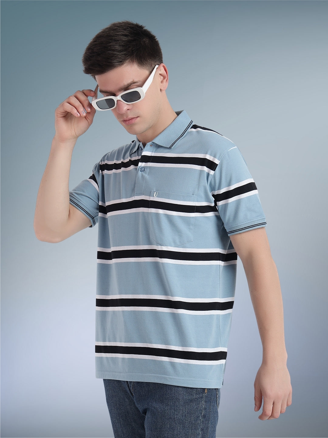 Men Striper Polo