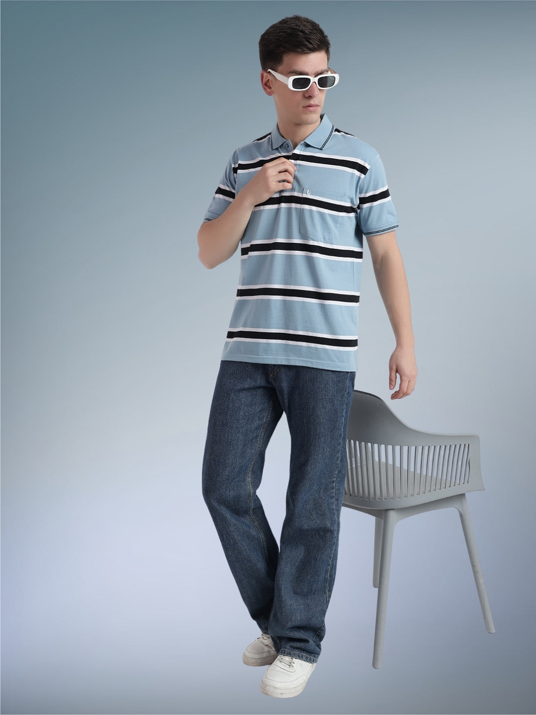 Men Striper Polo