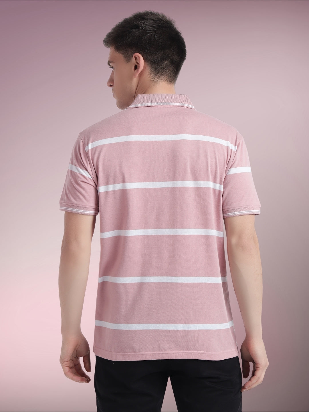 Men Striped Polo