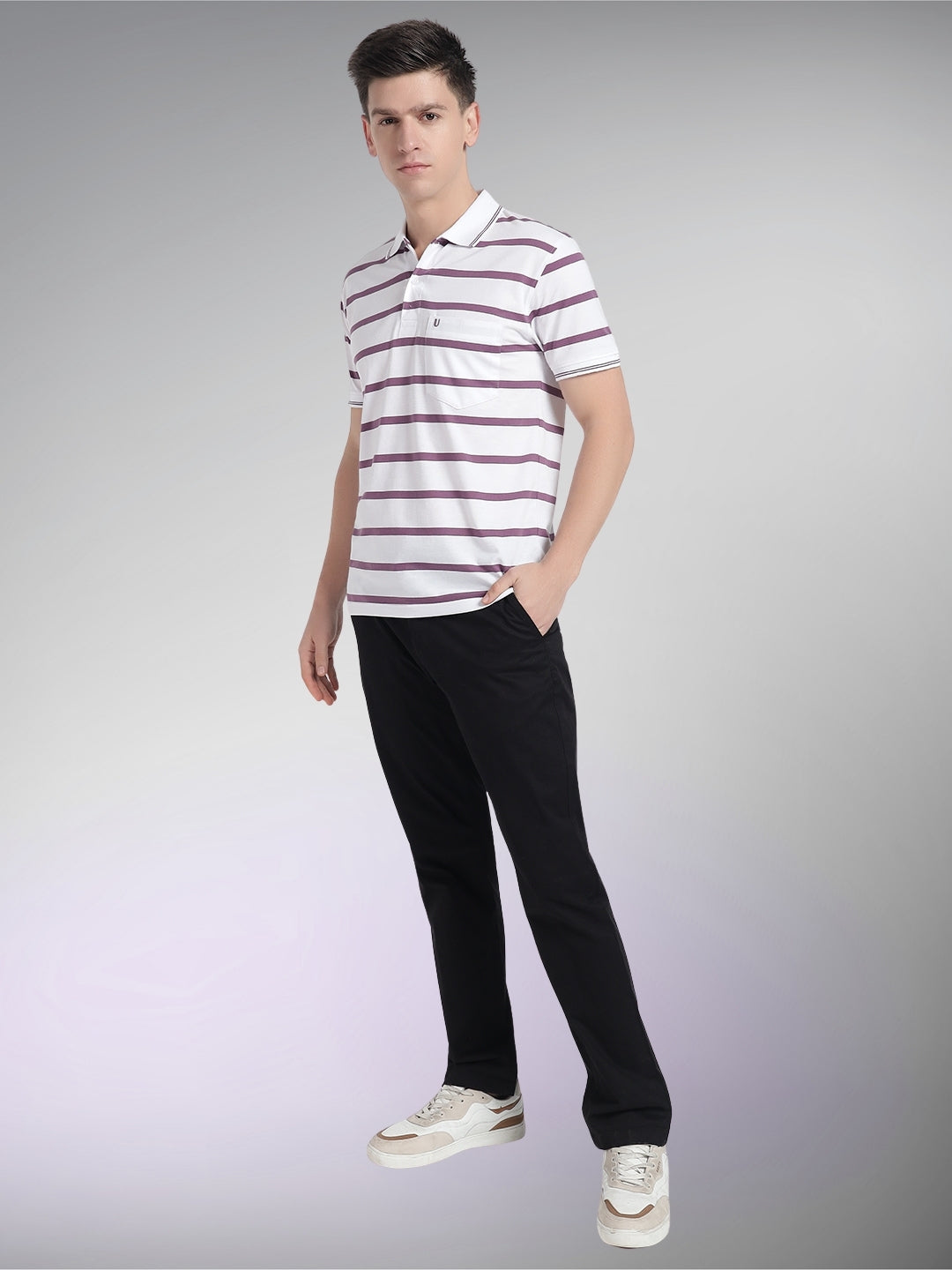 Men Striped Polo