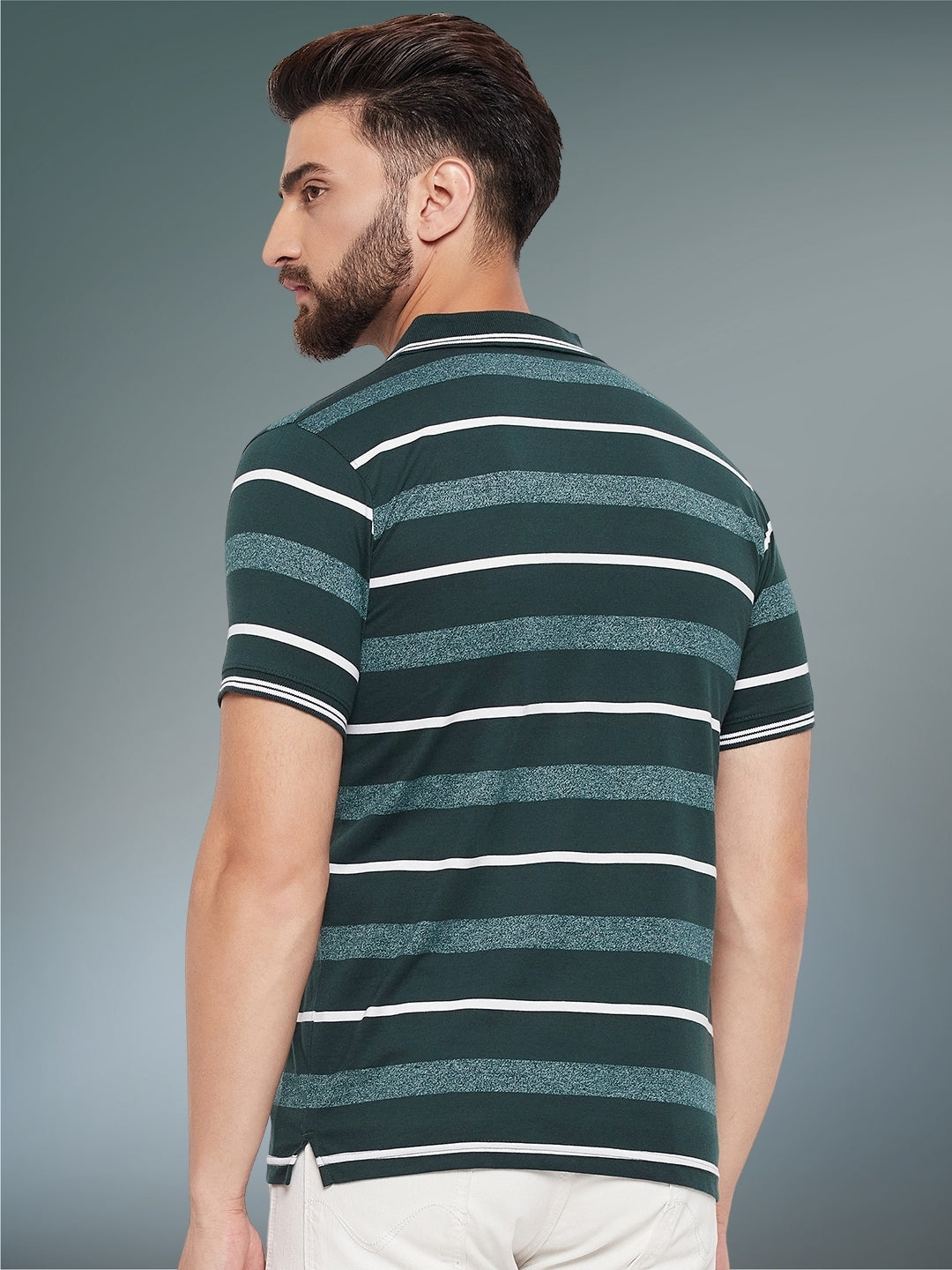 Men Striped Polo