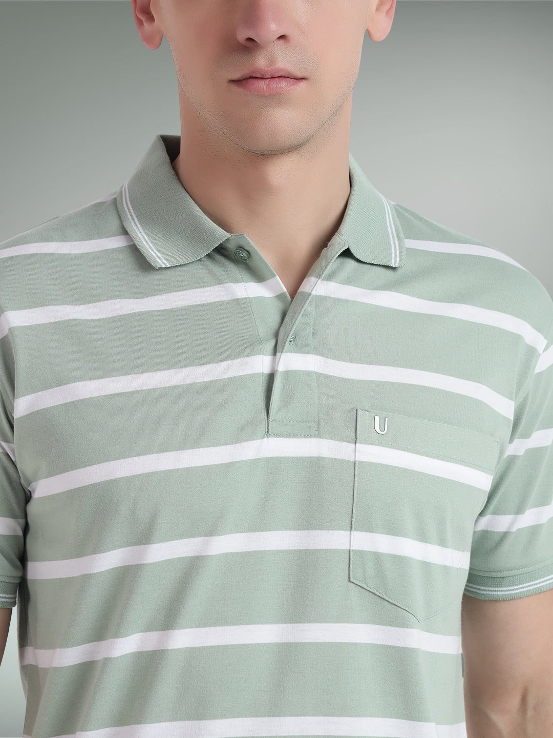 Men Striped Polo