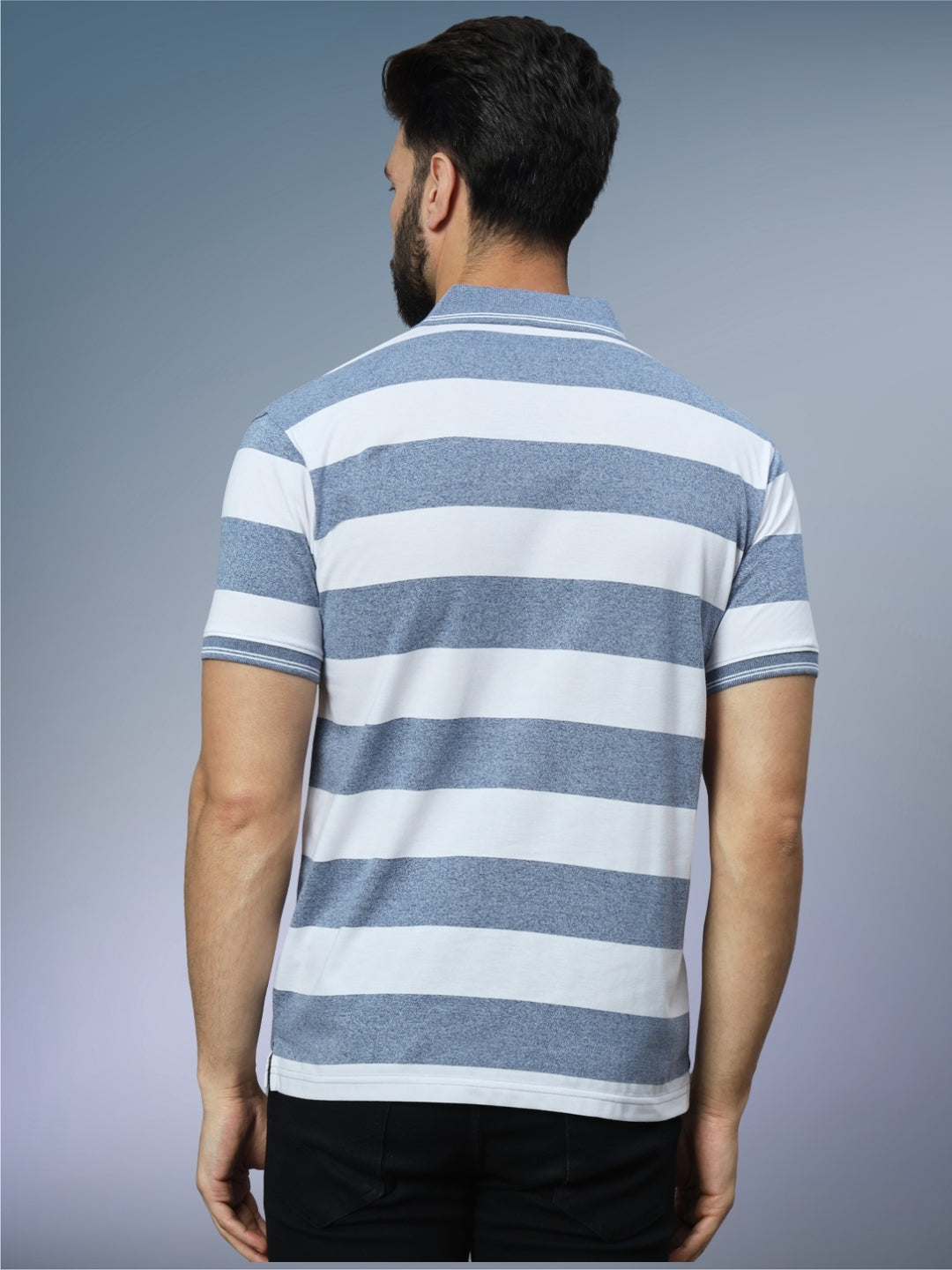 Men Striped Polo
